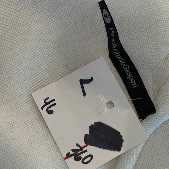 NWT $360 PIER ANTONIO GASPARI White Virgin Wool Pullover sz 46 US XL 16 18 ITALY - Picture 2 of 2